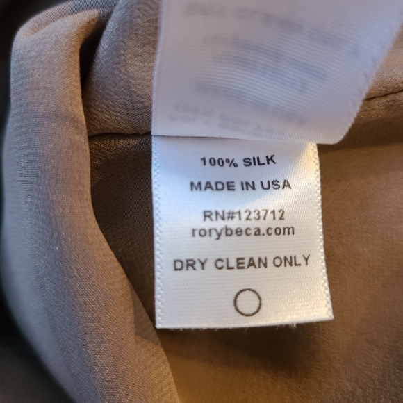 100% Silk Mini Dress with Sheer Sleeves, Brown, Vneck, Lined, Size Small - Picture 12 of 14